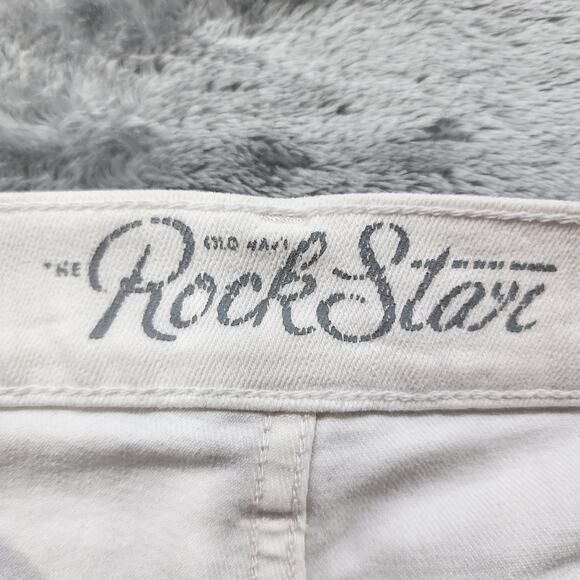 Old Navy Jeans Womens 10 White Rockstar Low Rise Capri Stretch Denim Casual - Picture 4 of 12